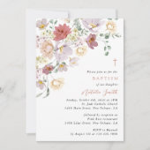 Colorful Flowers, Wildflowers, Boho, Baptism Einladung (Vorderseite)