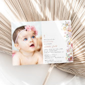 Colorful Flowers, Wildflowers, Boho, Baptism Einladung