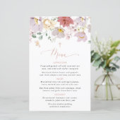 Colorful Flowers, Wildflowers, Boho, Baptism Menu (Stehend Vorderseite)