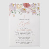 Colorful Flowers, Wildflowers, Boho, Baptism Pergament Einladungen (Vorderseite)