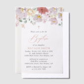 Colorful Flowers, Wildflowers, Boho, Baptism Pergament Einladungen (Versetzt)