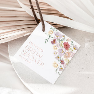 Colorful Flowers, Wildflowers, Boho, Bridal Shower Geschenkanhänger