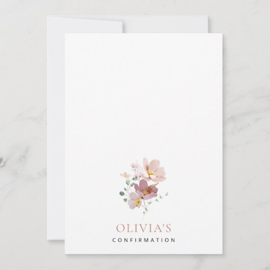 Colorful Flowers, Wildflowers, Boho, Confirmation Einladung (Rückseite)