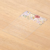 Colorful Flowers, Wildflowers, First Communion Acryleinladungen (Ablage )