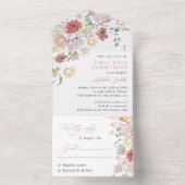 Colorful Flowers, Wildflowers, First Communion All In One Einladung (Innen Boden)