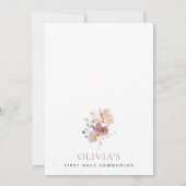 Colorful Flowers, Wildflowers, First Communion Einladung (Rückseite)