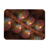 Colorful Fluorescent Abstract Modern Brown Fractal Magnet (Horizontal)