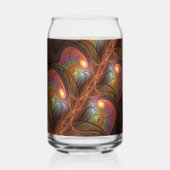 Colorful Fluorescent Abstract Trippy Brown Fractal Dosenglas (Rückseite)
