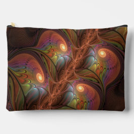 Colorful Fluorescent Abstract Trippy Brown Fractal Zubehörtasche