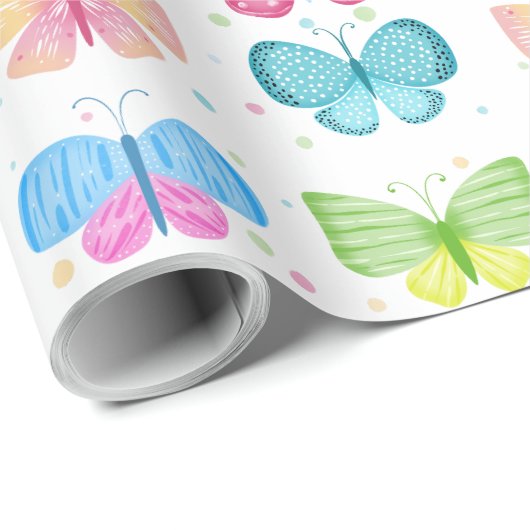 Colorful Flutter Friends Geschenkpapier (Rolleneckpunkt)
