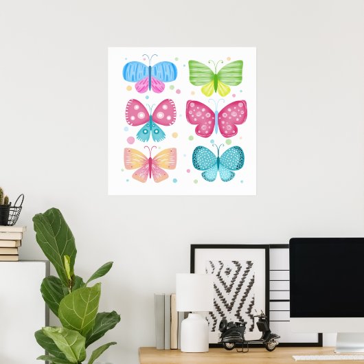 Colorful Flutter Friends Poster (Heimbüro)