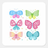 Colorful Flutter Friends Quadratischer Aufkleber (Vorderseite)