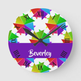 Colorful folded paper on white runde wanduhr