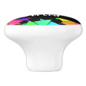 Colorful folded paper pattern keramikknauf (Seitenansicht)