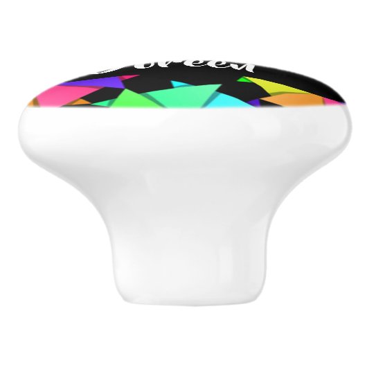 Colorful folded paper pattern keramikknauf (Seitenansicht)