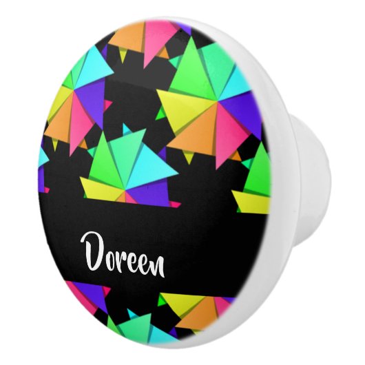 Colorful folded paper pattern keramikknauf (Rechts)