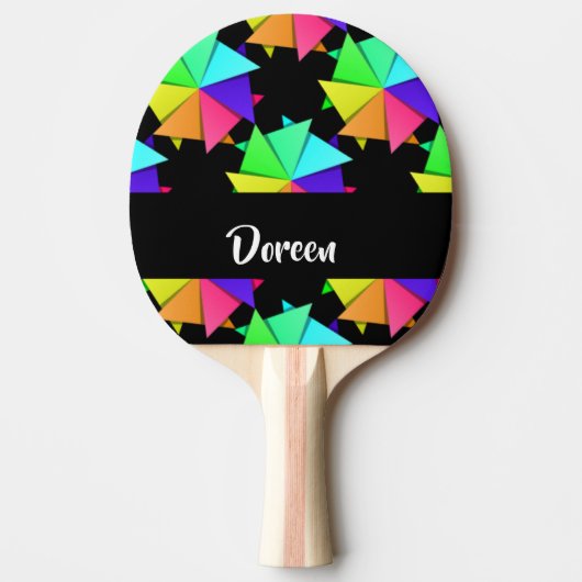 Colorful folded paper pattern tischtennis schläger (Vorderseite)