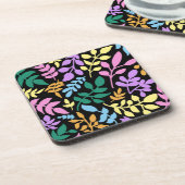 Colorful foliage in black background getränkeuntersetzer (Linke Seite)