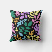 Colorful foliage in black background kissen (Rückseite)