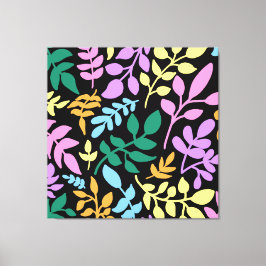 Colorful foliage in black background leinwanddruck