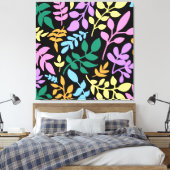 Colorful foliage in black background leinwanddruck (Insitu (Schlafzimmer))