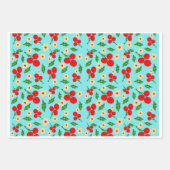 Colorful Folk Floral Pattern Wrapping Paper Geschenkpapier Set (Vorderseite 3)