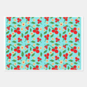 Colorful Folk Floral Pattern Wrapping Paper Geschenkpapier Set (Vorderseite 2)