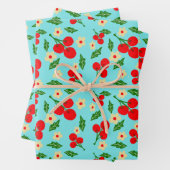 Colorful Folk Floral Pattern Wrapping Paper Geschenkpapier Set (Beispiel)