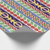 Colorful Folk-Inspired Geometric Stripe Pattern Geschenkpapier (Ecke)