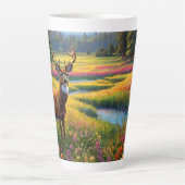 Colorful Forest Colors and Deer art Milchtasse (Vorderseite)