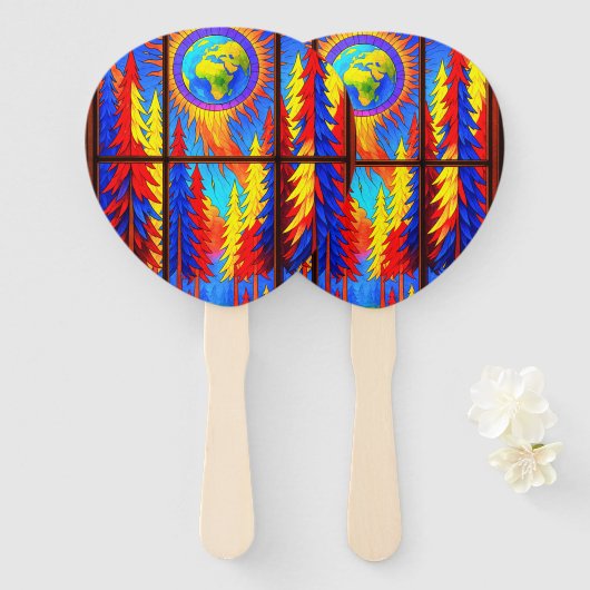 Colorful Forest Fächer (Vorne und Hinten)