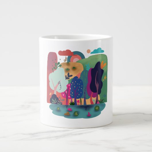 Colorful Forest Landscape Jumbo-Tasse (Vorderseite)