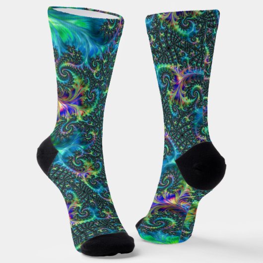 Colorful Fractal Crew Socks Socken (Gewinkelt)