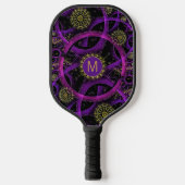 Colorful Fractal Monogrammed Pickleball Paddle (Vorderseite)