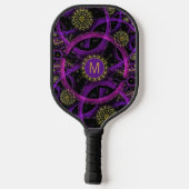 Colorful Fractal Monogrammed Pickleball Paddle (Rückseite)