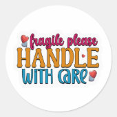 Colorful Fragile Handle With Care Stickers (Vorderseite)
