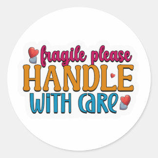 Colorful Fragile Handle With Care Stickers 