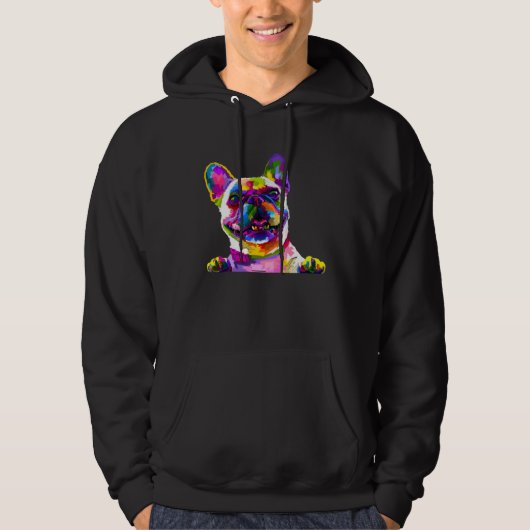 Colorful frenchie french bulldog owner hoodie (Vorderseite)