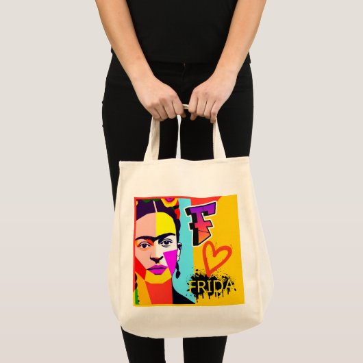 Colorful Frida Kahlo Tote Bag Tragetasche (Vorderseite (Produkt))