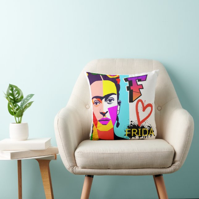 Colorful Frida POP ART Kissen (Stuhl )