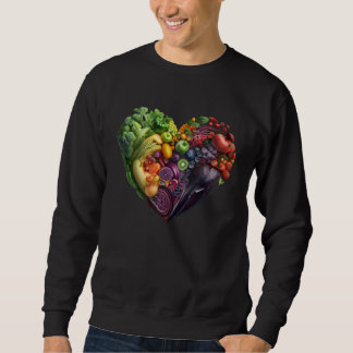 Colorful Fruit and Veggie Healthy Heart s Garden Sweatshirt
