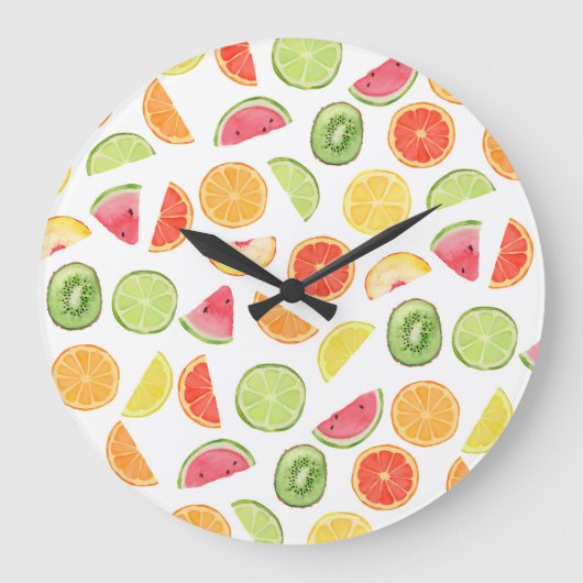 Colorful Fruit Große Wanduhr (Vorderseite)
