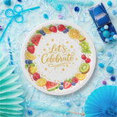 Colorful Fruit Party Paper Plates Set Pappteller (Party)