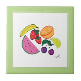 Colorful Fruit Summer, cool, Fun Fliese