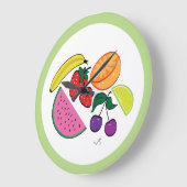 Colorful Fruit Summer, cool, Fun Große Wanduhr (Winkel)