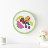 Colorful Fruit Summer, cool, Fun Große Wanduhr (Zuhause)