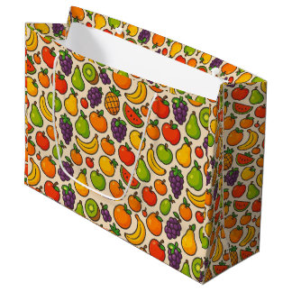Colorful fruits patterned große geschenktüte