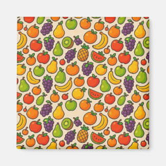 Colorful fruits patterned magnet