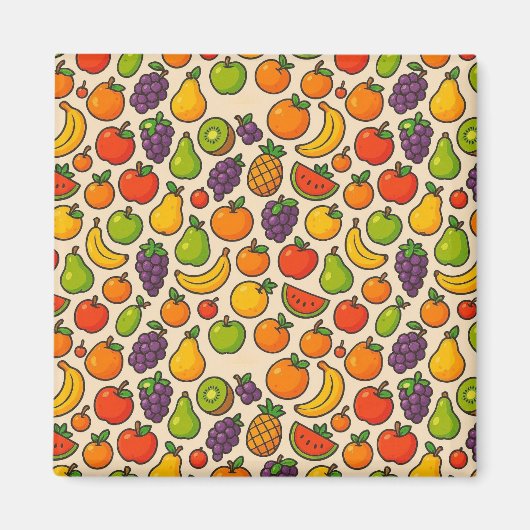 Colorful fruits patterned magnet (Vorne)
