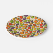 Colorful fruits patterned pappteller (Schrägansicht)